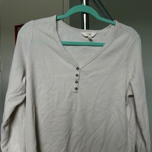 Mossimo Supply Co. Cream Long Sleeve Henley